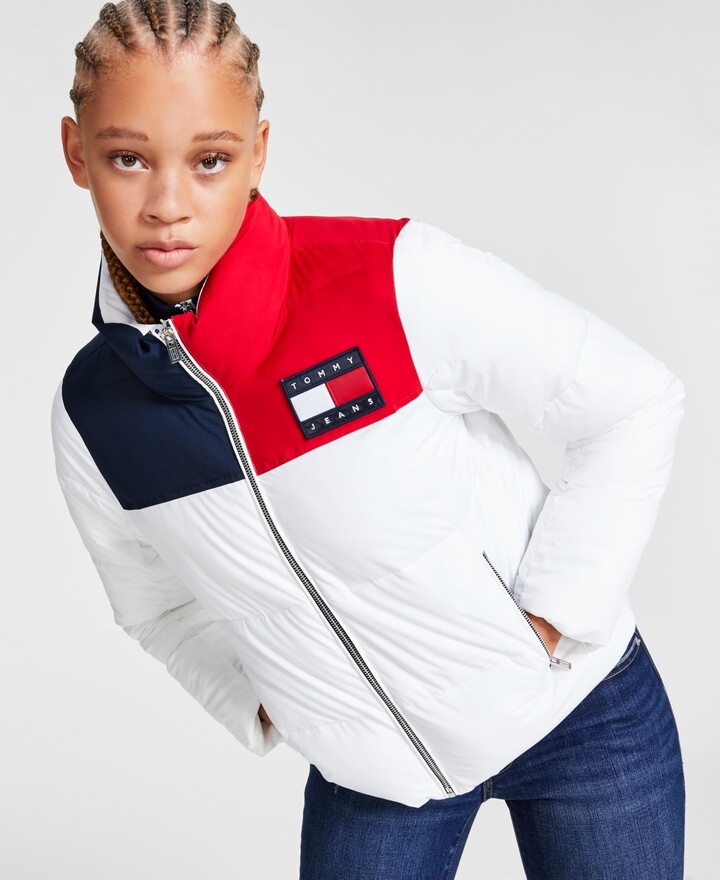 Tommy Jeans Women's Colorblocked Puffer Jacket - ShopStyle