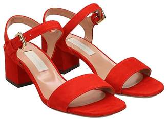 L'Autre Chose Red Suede Leather Sandals