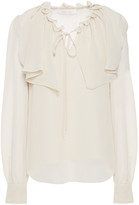 Thumbnail for your product : See by Chloe Ruffle-trimmed Georgette Blouse