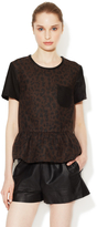Thumbnail for your product : Sea Leopard Top with Leather Trim