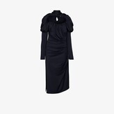 Thumbnail for your product : Richard Malone Blue Ruched Midi Dress