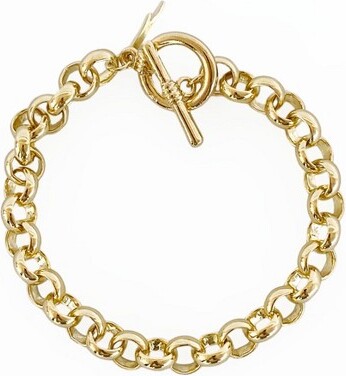 sanctuaireRoundChainLinkBraceletGold