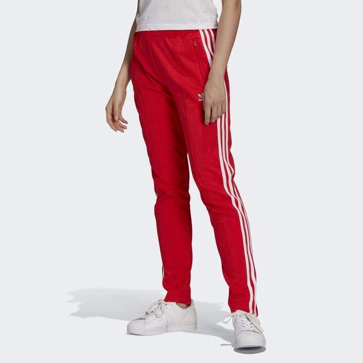 adidas pants women red