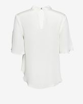 Thumbnail for your product : L'Agence Rolled Neck Flutter Sleeve Blouse