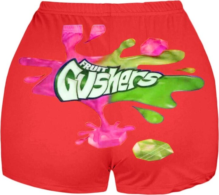 OYZ Woman Gushers Snack Booty Shorts Plus Size Sexy Letters Print Sport