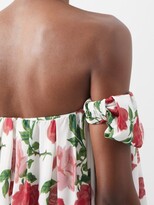 Thumbnail for your product : Emilia Wickstead Baiba Off-shoulder Floral-print Silk-crepe Dress - Red Multi