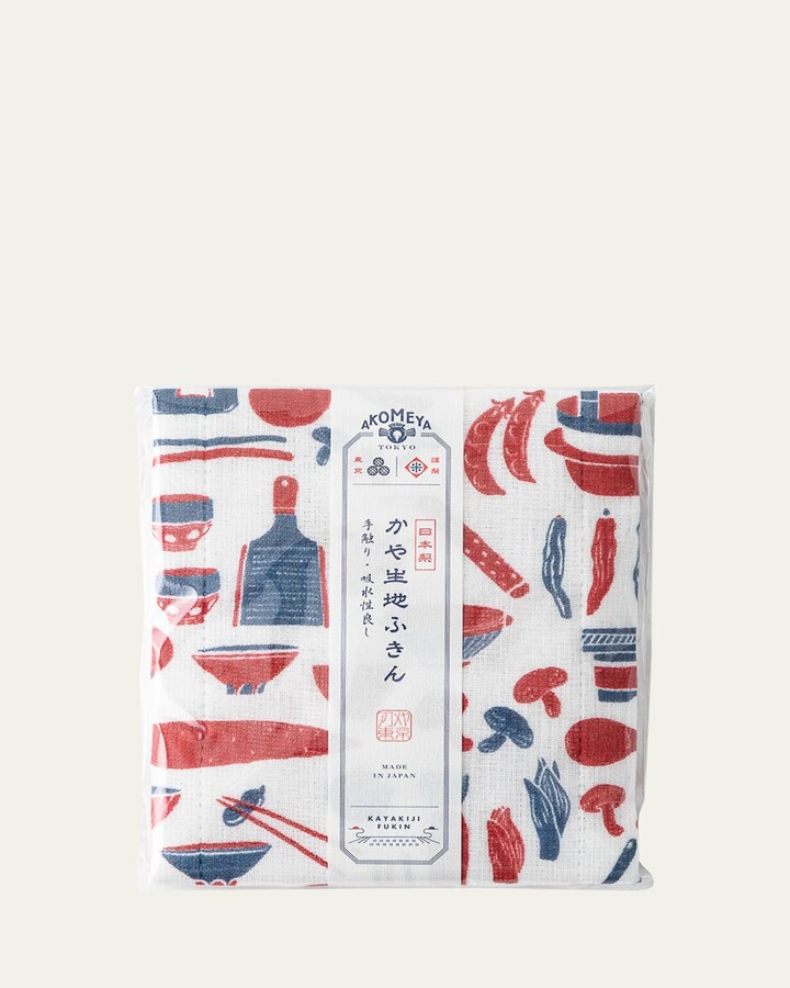 AKOMEYA TOKYO Japanese Tea Towel, Red