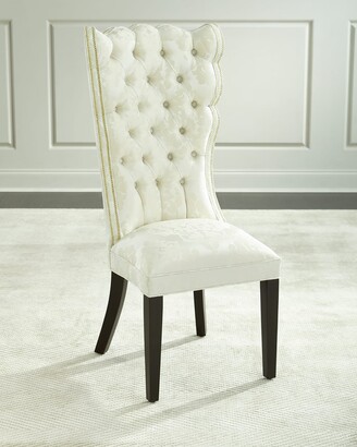 Haute House Pantages Damask Dining Chair, Ivory