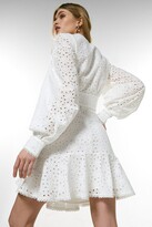 Thumbnail for your product : Karen Millen Cotton Broderie Buttoned Volume Sleeve Woven Top