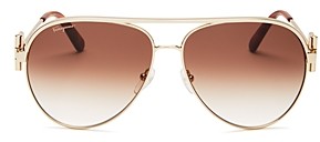 Ferragamo Women's Brow Bar Aviator Sunglasses, 60mm