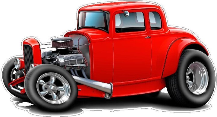 1932 Ford Hiboy Hotrod Vinyl Decal Classic Car Wall Art