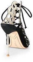 Thumbnail for your product : Webster Sophia Great Black Rhinestone-Covered Satin & Suede Sandals