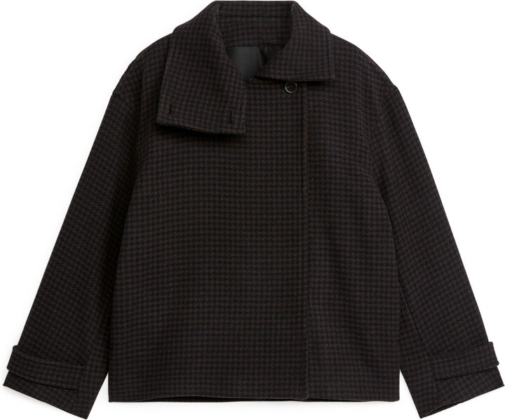 chequered wool blend jacket arket