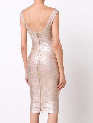 Herve Leger sleeveless fitted dress