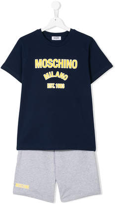 Moschino Kids logo print T-shirt and short set