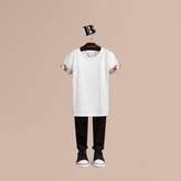 Thumbnail for your product : Burberry Check Detail Cotton T-shirt
