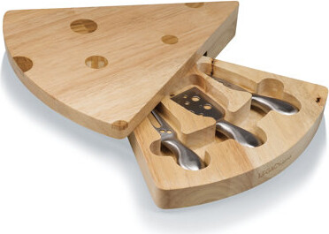 TOSCANA™ Swiss Cheese Board & Knife Set - Novelty Charcuterie Board Set with Cheese Knifes - Cheese Boards Charcuterie Boards - Serving Platter