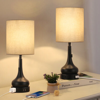 Two-Piece Desk Lamp Hulu Desk Lamp Zipper Switch USB Port