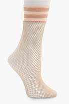 Thumbnail for your product : boohoo Lucia Sports Trim Fishnet Socks