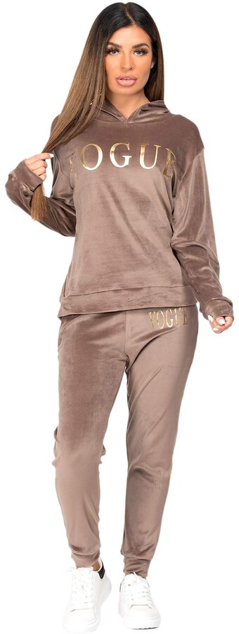Lexi Fashion Womens Cross Over Loungewear Hooded Tracksuit Jogger 2Pc Set