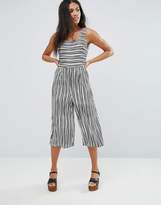 Thumbnail for your product : Liquorish Striped Wide Leg Culotte Jumpsuit