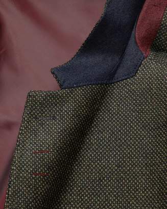 Charles Tyrwhitt Slim Fit Olive Birdseye Lambswool Wool Jacket Size 36