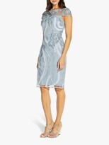 Thumbnail for your product : Adrianna Papell Cocktail Floral Embroidered Knee Length Dress, Light Grey