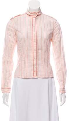 Marc Jacobs Striped Button-Up Top White Striped Button-Up Top