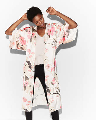 Express Petite Floral Kimono Sleeve Jacket