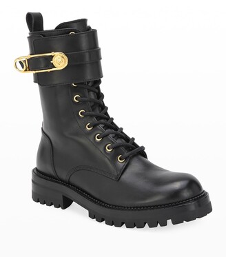 Versace Safety Pin Leather Boots