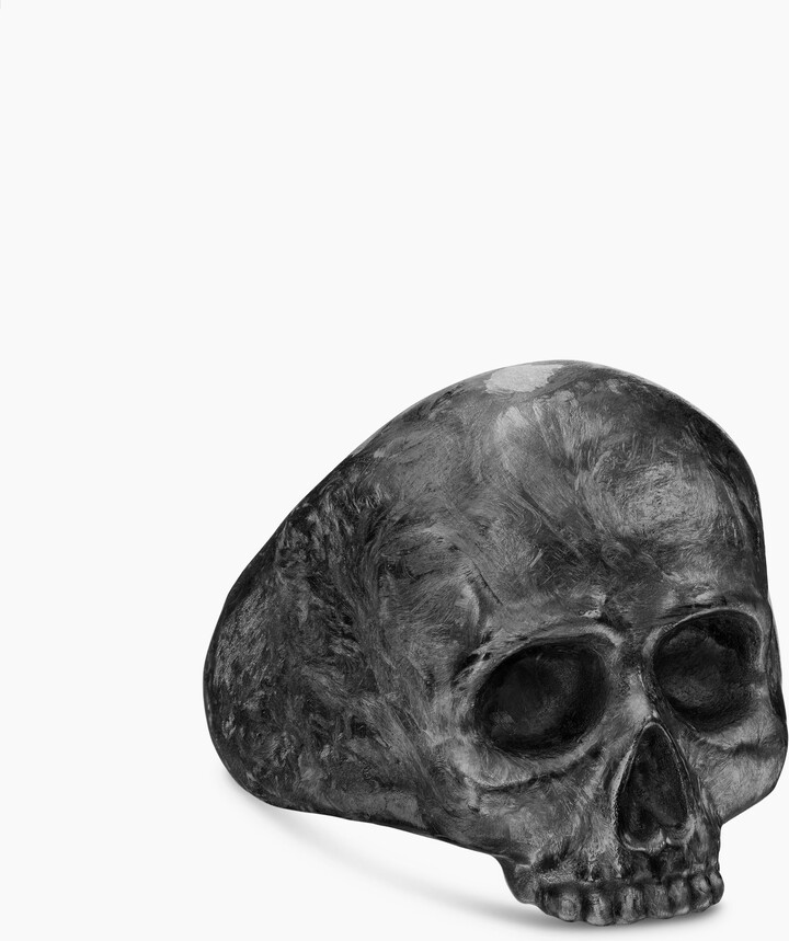 David Yurman Memento Mori Skull Ring in 18K Yellow Gold with Forged ...