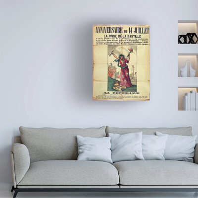 Winston Porter French School Royalist Poster Rejecting Quatorze Juillet, 1880 Canvas Art