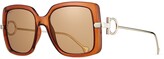 Thumbnail for your product : Ferragamo Gancio Rectangle Plastic & Metal Sunglasses