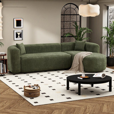 Latitude Run Luxury Modular Cloud Couch: Curved Back Sectional Sofa for Effortless Elegance & Comfort