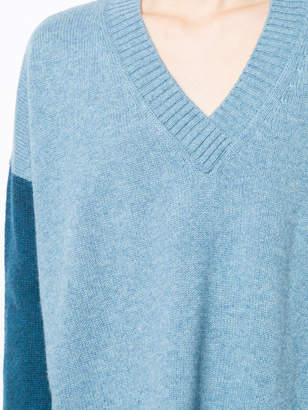 Derek Lam 10 Crosby Colorblocked V-Neck Sweater