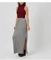 Thumbnail for your product : New Look Grey Contrast Waist Flecked Split Side Maxi Skirt