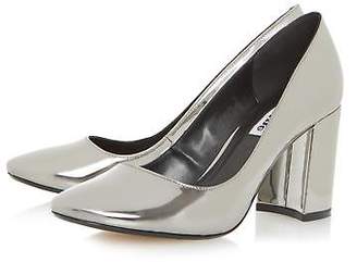 Dune Ladies ACAPELA Round Toe Block Heel Court Shoe in Pewter Size UK 5