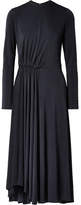 Narciso Rodriguez - Asymmetric Ruched Stretch-crepe Midi Dress - Midnight blue
