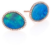 Thumbnail for your product : Meira T Opal, Diamond & 14K Rose Gold Stud Earrings