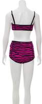 Thumbnail for your product : Michael Kors Striped Two-Piece Swimsuit w/ Tags