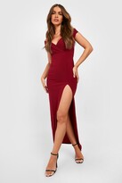 Thumbnail for your product : boohoo Wrap Off The Shoulder Maxi Bridesmaid Dress