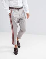 Thumbnail for your product : ASOS Design DESIGN tapered smart pants in check with tartan side stripes