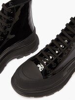Thumbnail for your product : Alexander McQueen Tread Slick High-top Patent-leather Trainers - Black