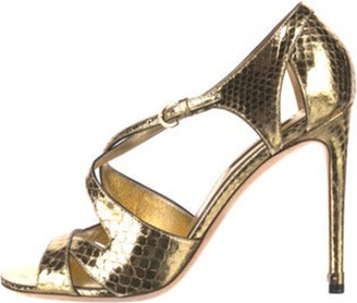 Pre-Loved Louis Vuitton Women's Metallic Gold Strappy Heeled Sandals at  1stDibs