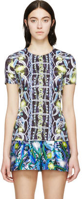 Peter Pilotto Blue and Green Patterned TS Blouse