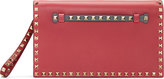 Thumbnail for your product : Valentino Pink & Green Leather Rockstud Flap Clutch