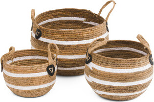 TJMAXX Set Of 3 Banana Leaf Baskets