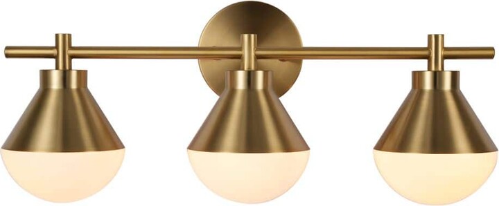 Kenroy Home Schoolhouse 5 in. 3-Light Brushed Gold Vanity Light