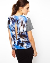 Thumbnail for your product : ASOS Gray Marl Open Back Printed Tee By Marco Hantel
