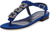 Thumbnail for your product : Manolo Blahnik Ottolina Crystal T-Strap Sandal